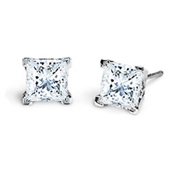 Princess Cut Diamond Earrings