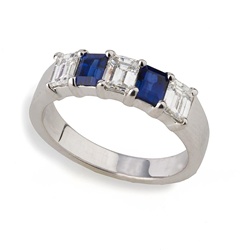 Wedding Band Sapphire and Diamond