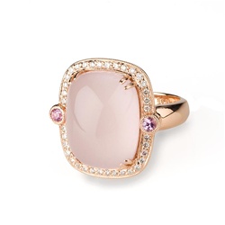 Colored Stone Ring Pink Quartz