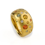 Multi-Colored Sapphire and Diamond Ring